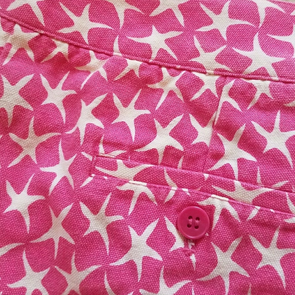 J. Crew Pink & White Starfish Cotton Skirt Size 0 🌸 - Picture 3 of 6